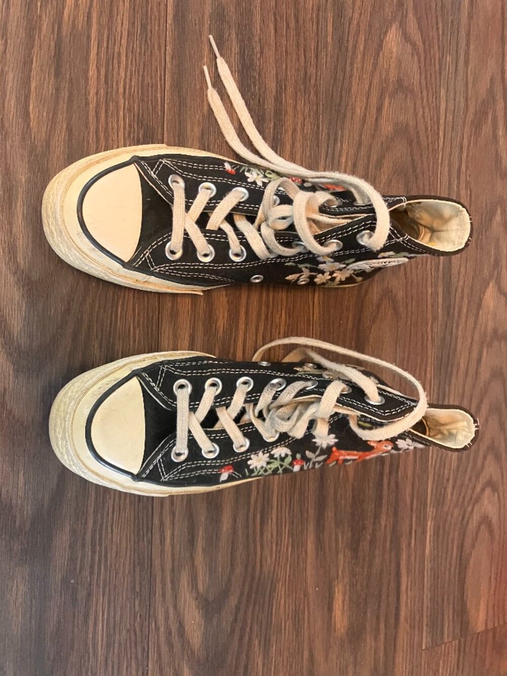 Converse Chuck 70 High Tops – Custom Woodland Embroidery – Women’s 5